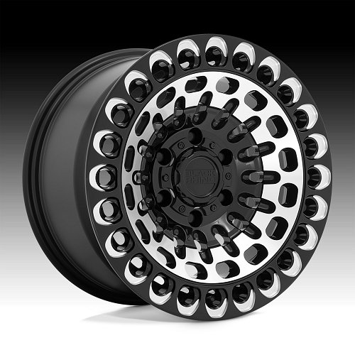 Black Rhino Labyrinth Gloss Black Milled Custom Truck Wheels 1